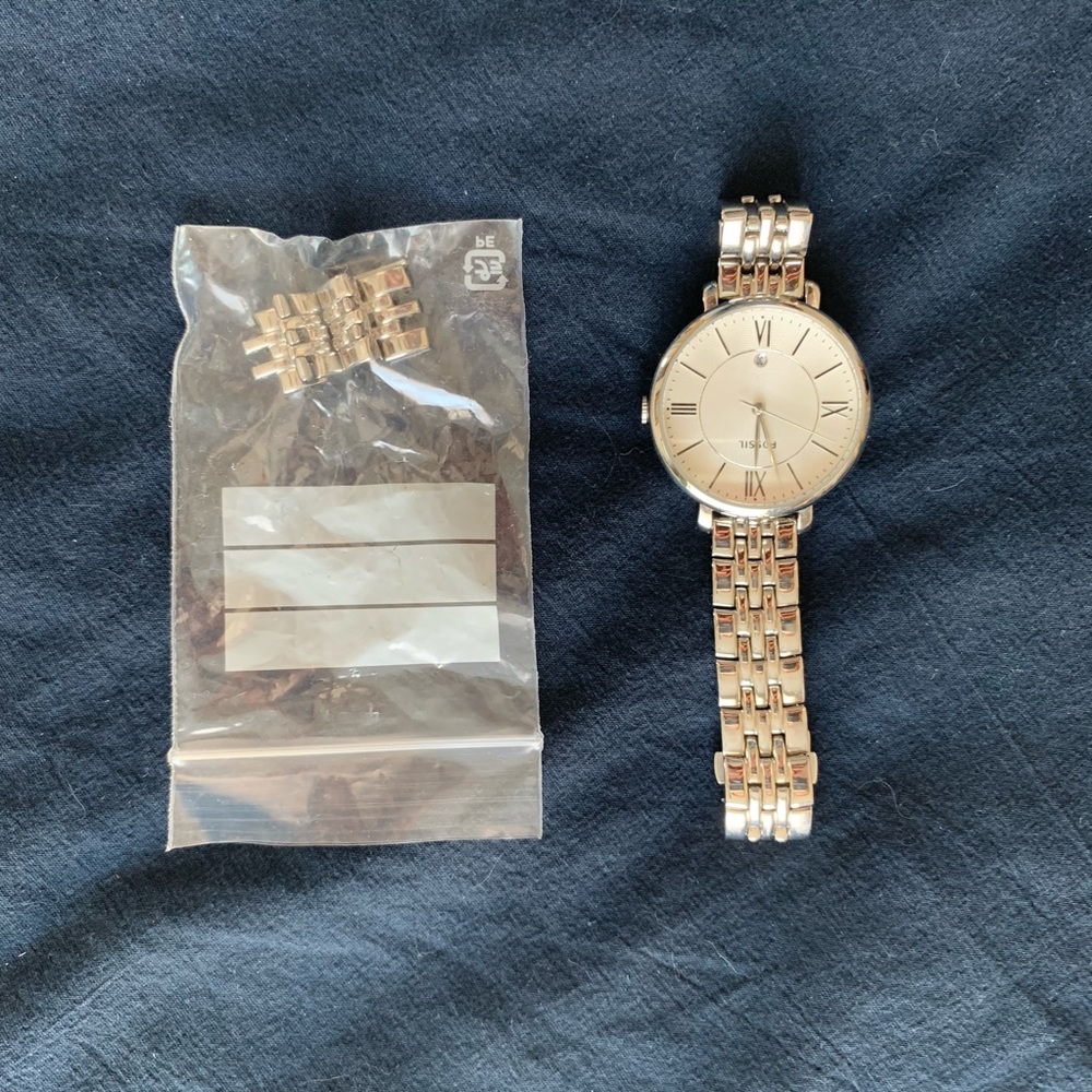 Silver Fossil Watch